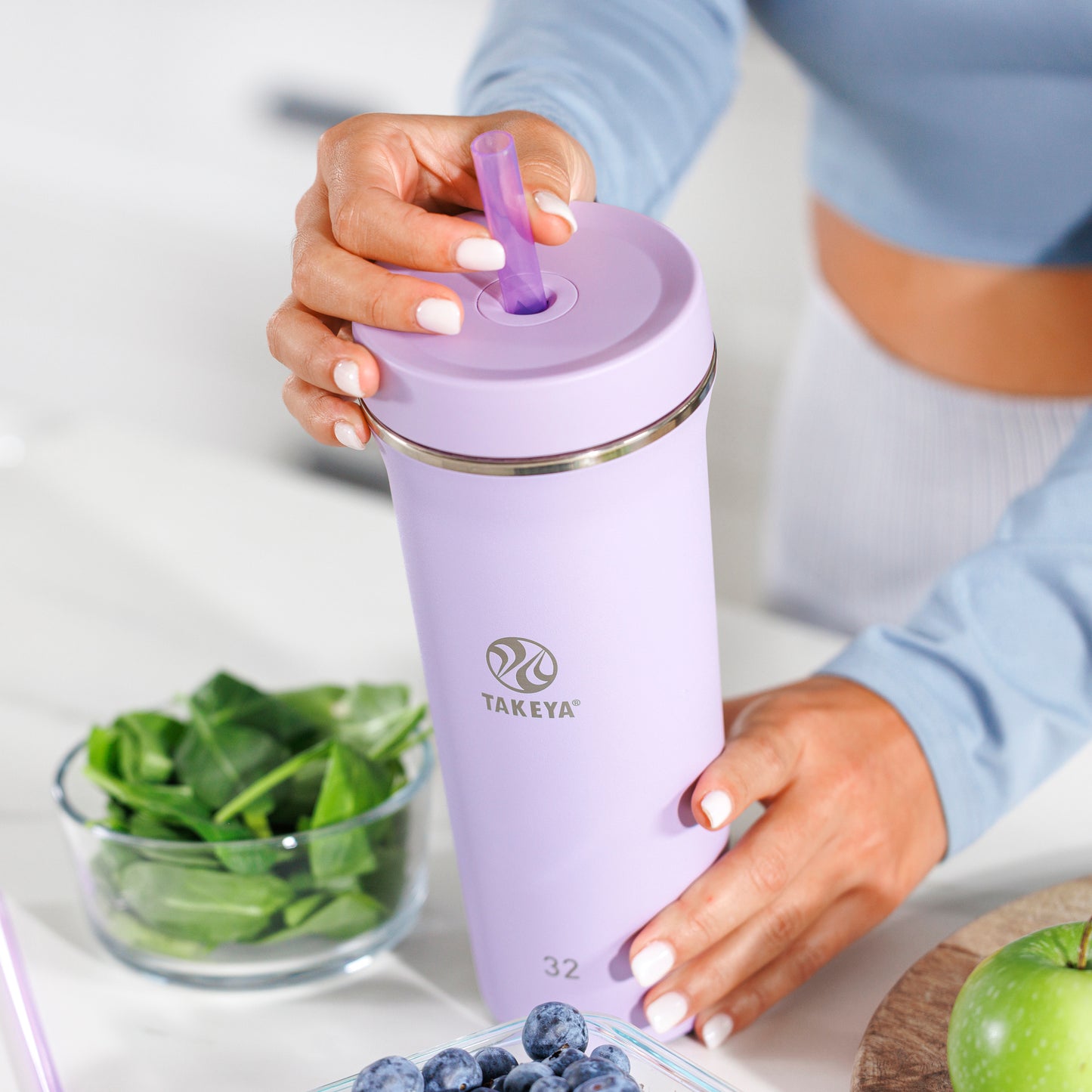 Vaso con doble popote estándar 32oz / 950ml