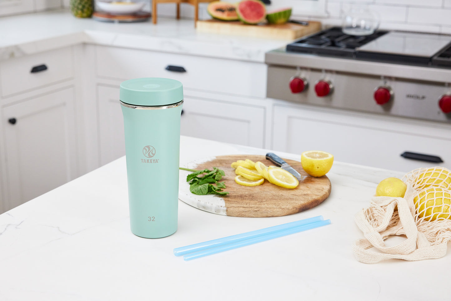 Vaso con doble popote estándar 32oz / 950ml