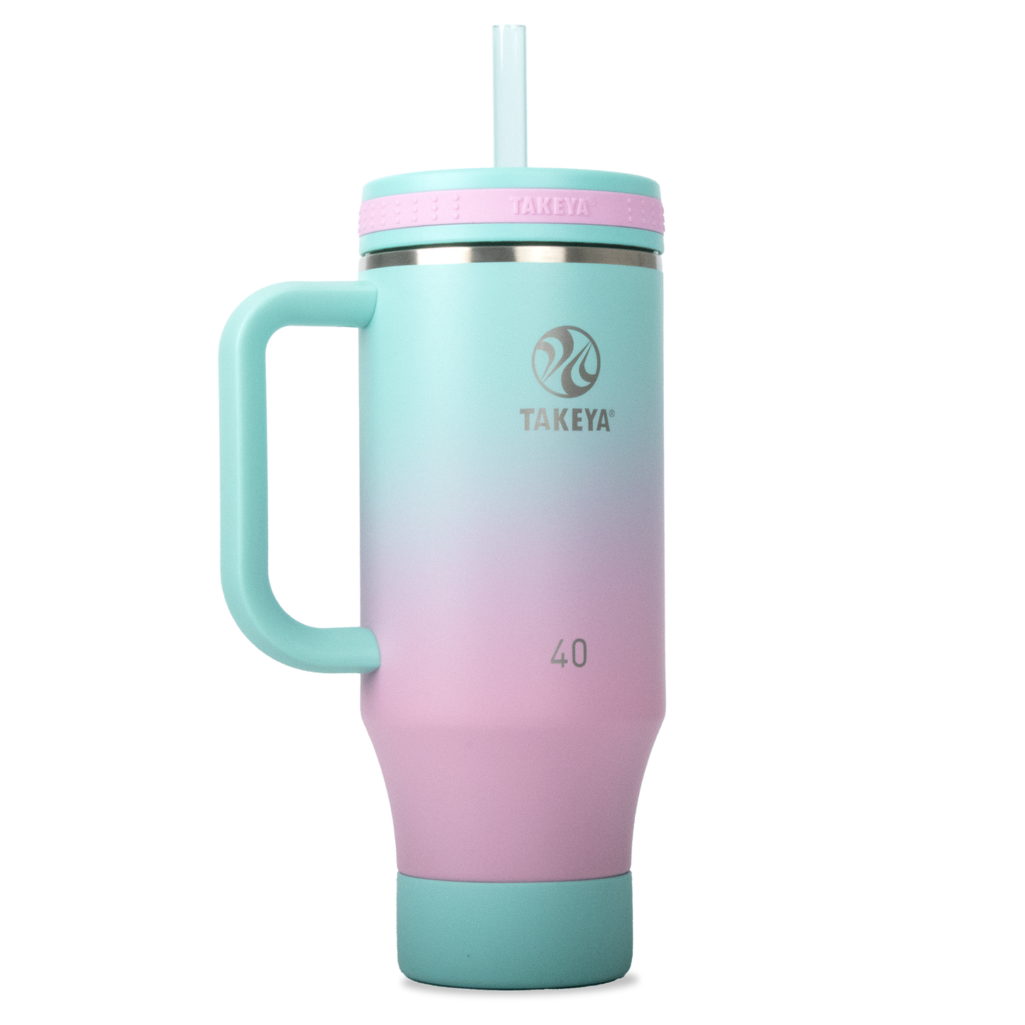 Vaso con Asa y doble popote estándar 40oz / 1.2L
