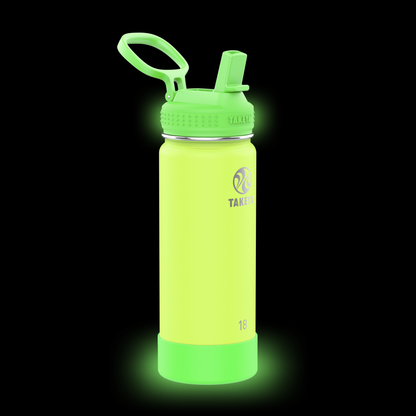¡Nueva! Botella Actives Kids Glow in the Dark con Tapa Straw  Lid™  18oz / 530ml