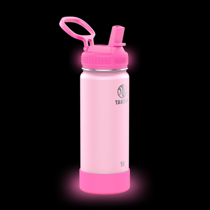 ¡Nueva! Botella Actives Kids Glow in the Dark con Tapa Straw  Lid™  18oz / 530ml