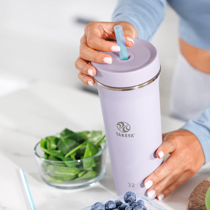 Vaso con doble popote estándar 32oz / 950ml
