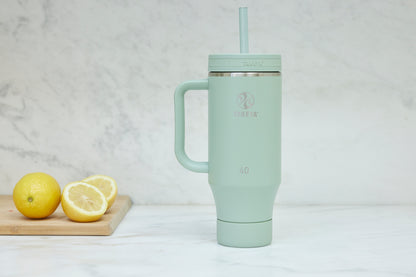Vaso con Asa y doble popote estándar 40oz / 1.2L