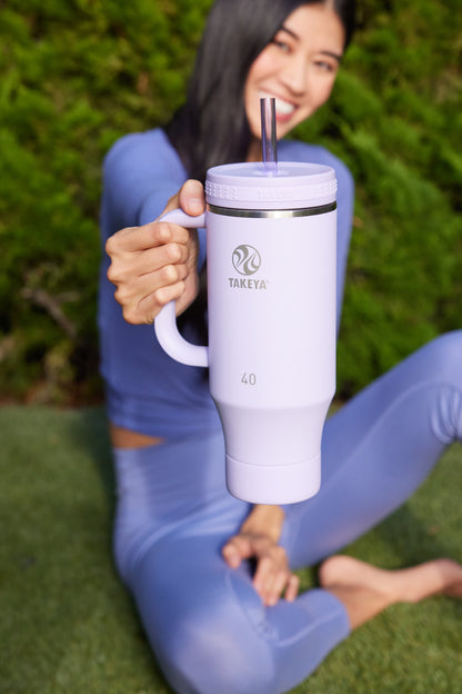 Vaso con Asa y doble popote estándar 40oz / 1.2L