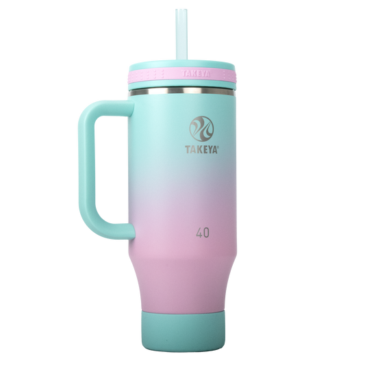 Vaso con Asa y doble popote estándar 40oz/1.2L - Takeya México