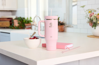 Vaso con Asa y doble popote estándar 40oz / 1.2L